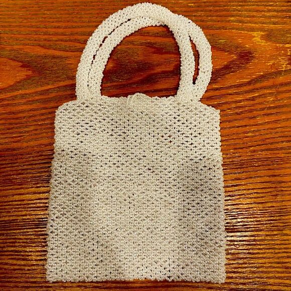 Cocktail purse White beaded - Picture 2 of 3
